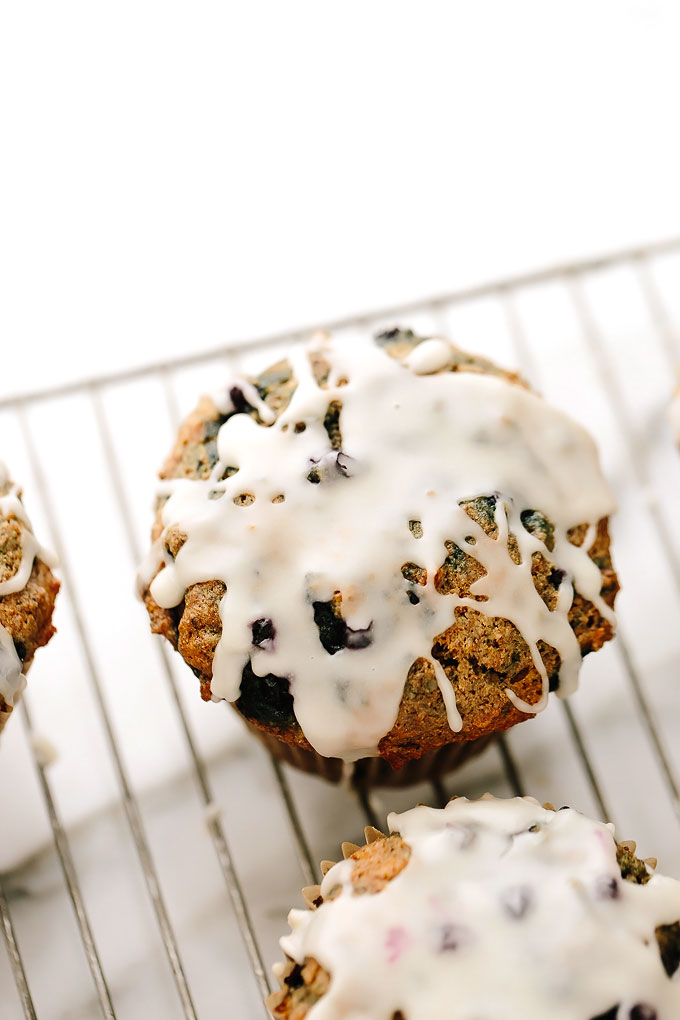 One Bowl Vegan Blueberry Muffins