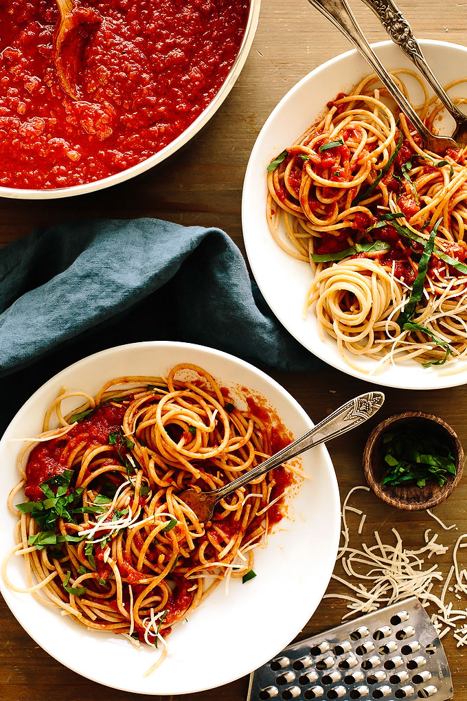 Spaghetti with Nana’s Red Sauce from The Wicked Healthy Cookbook + A Giveaway