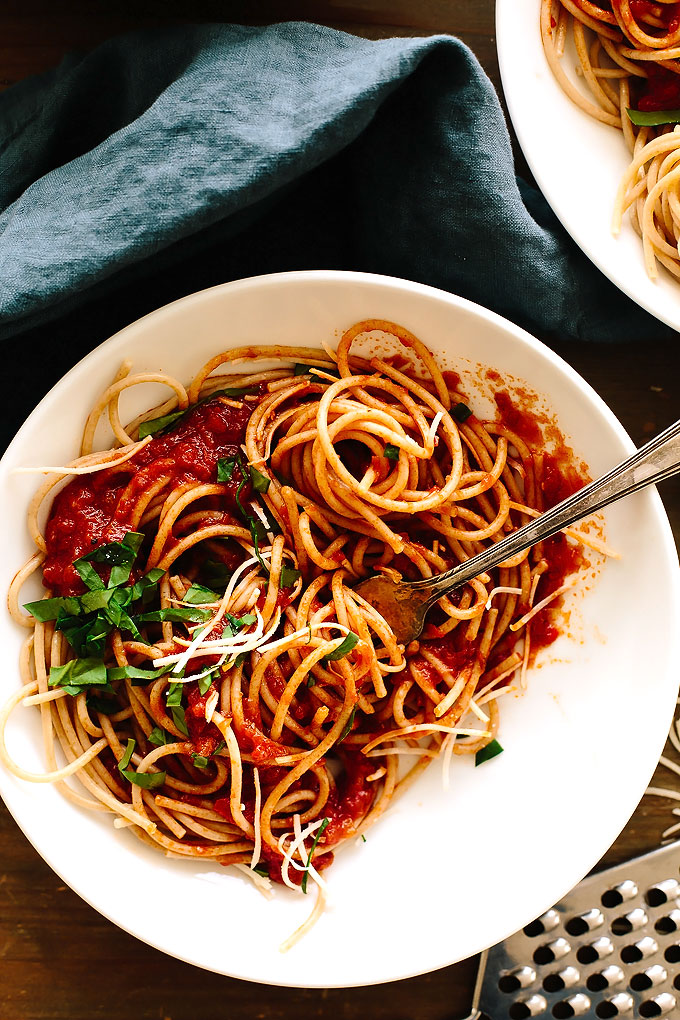 Spaghetti with Nana's Red Sauce from The Wicked Healthy Cookbook + A Giveaway