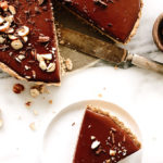 Vegan Triple Chocolate Mousse Tart with Hazelnut Crust