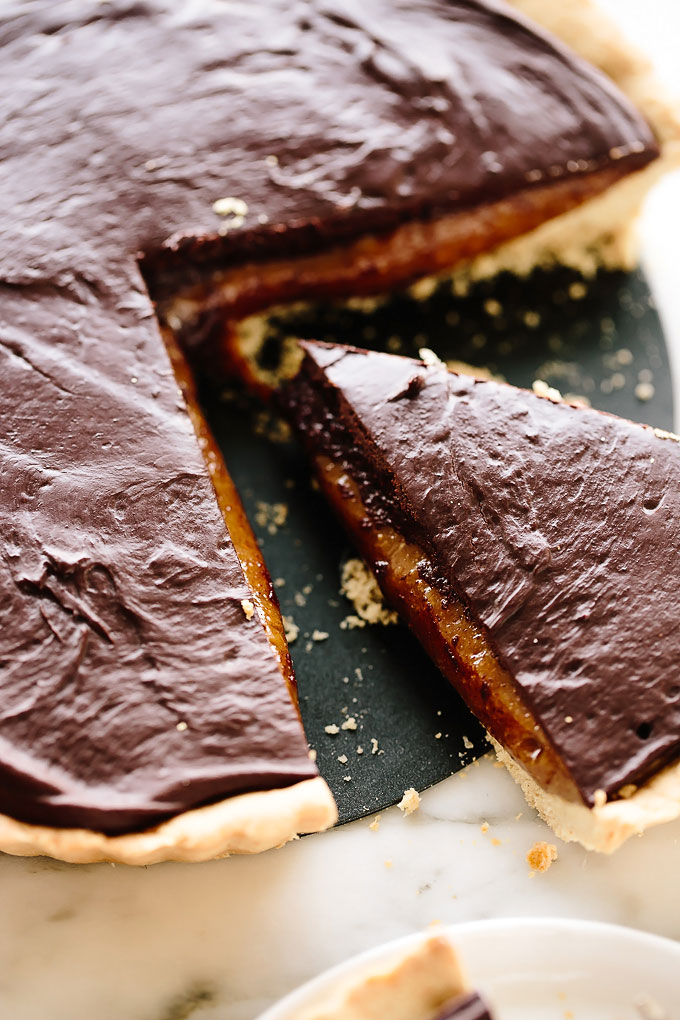 Vegan GF Caramel Chocolate Tart