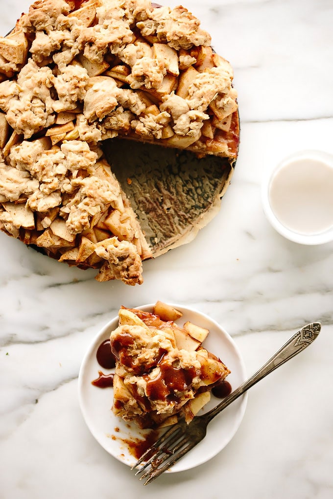 Vegan Caramel Apple Crumble Pie - Blissful Basil
