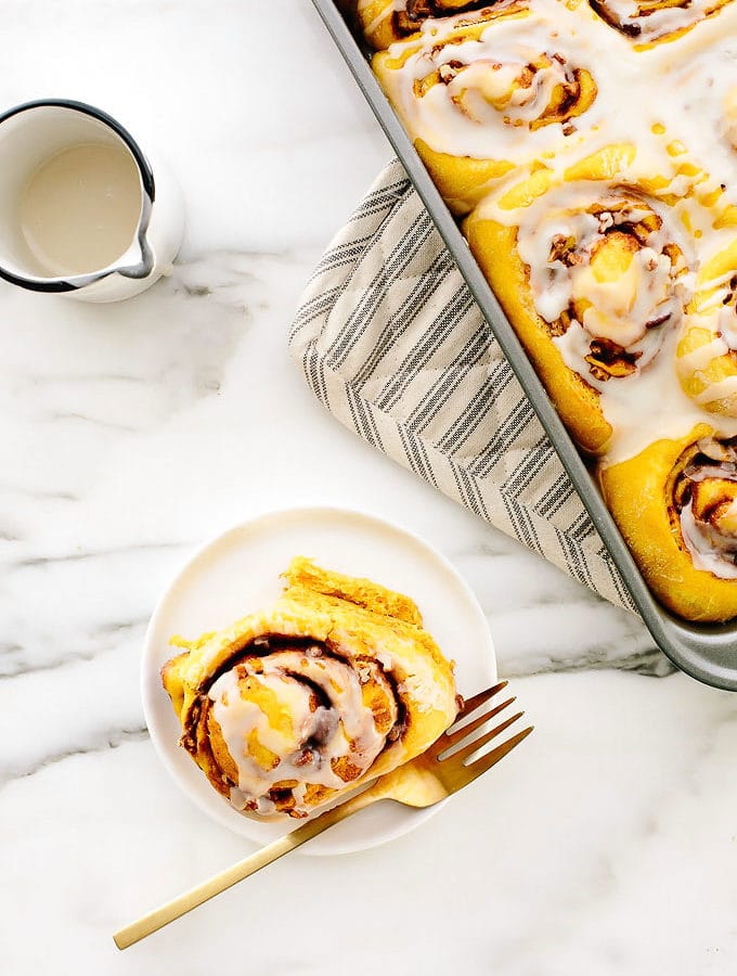 Vegan Pumpkin Pecan Cinnamon Rolls