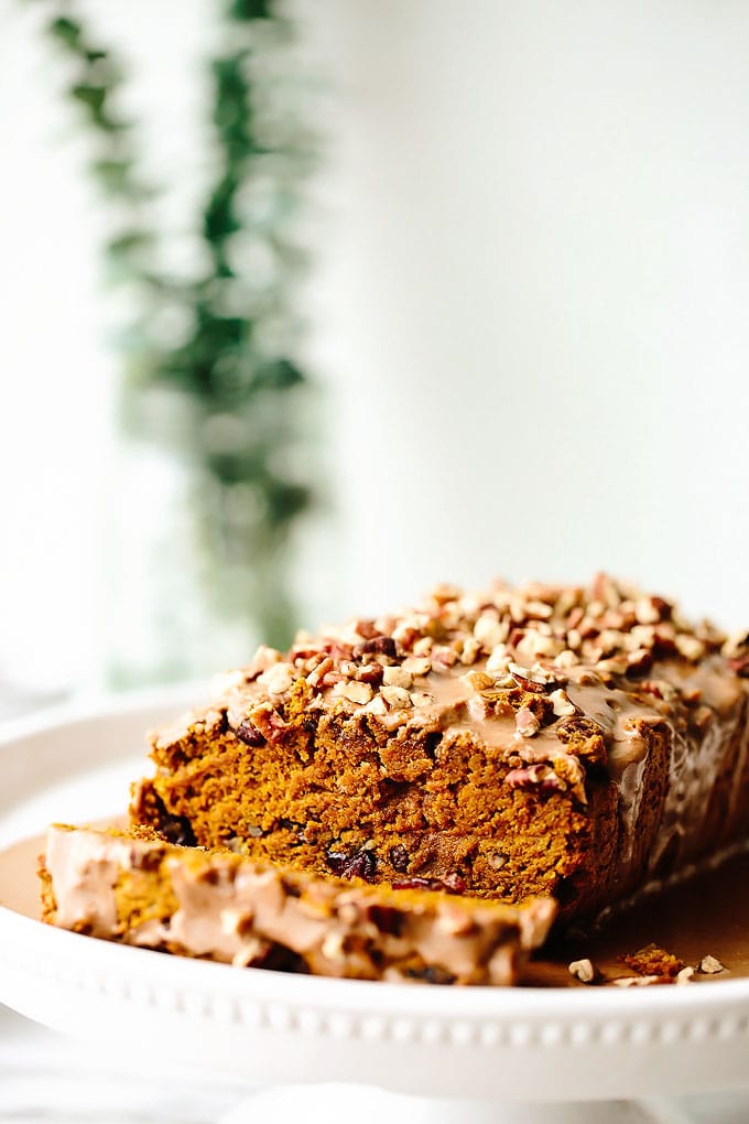 Vegan Pumpkin Cranberry Pecan Bread