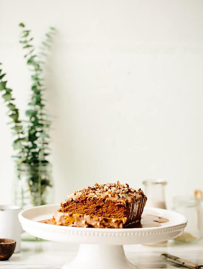 Vegan Pumpkin Cranberry Pecan Bread