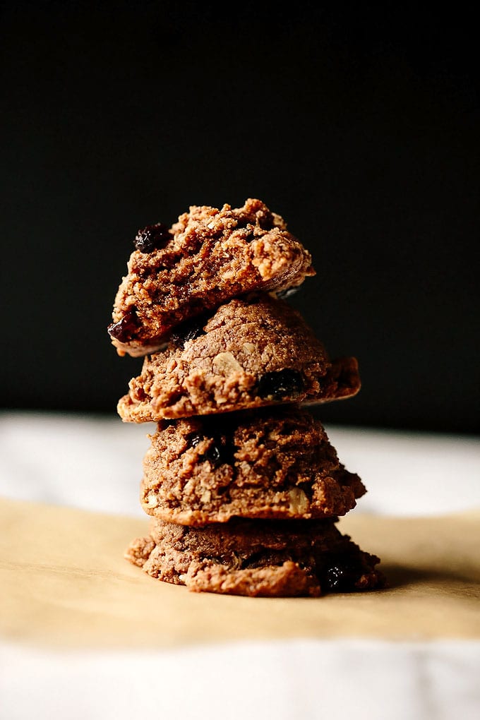 Vegan Oatmeal Raisin Almond Butter Cookies