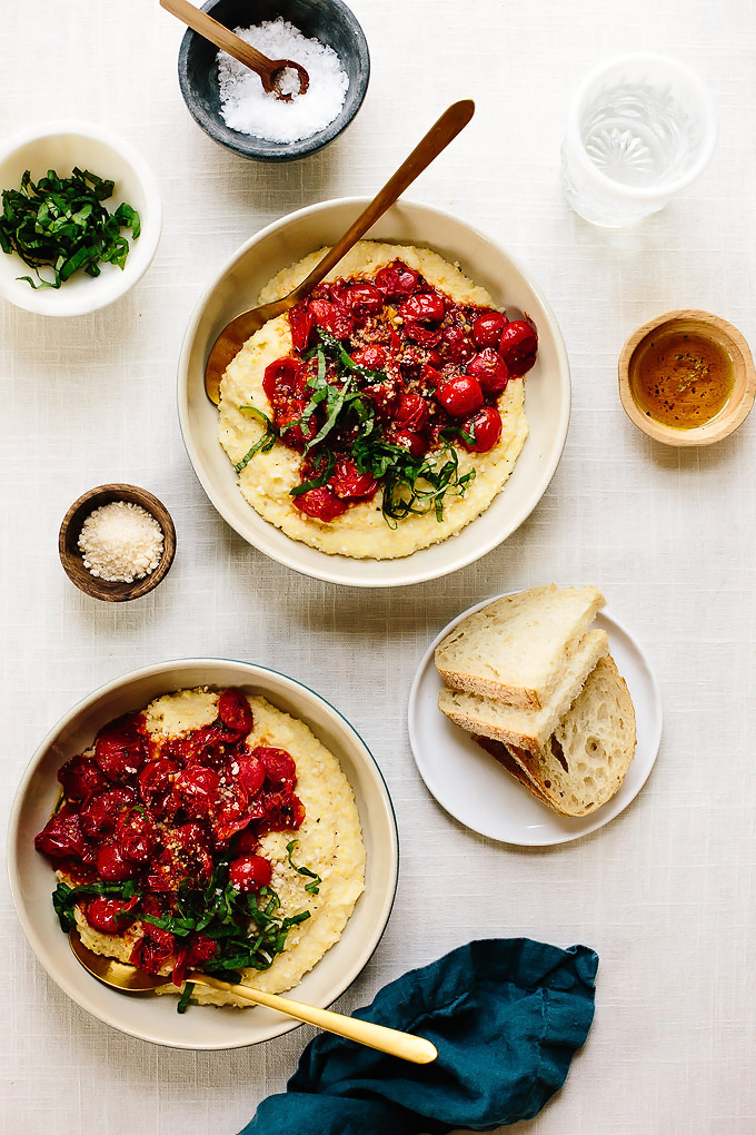 Vegan Burst Cherry Tomato Polenta