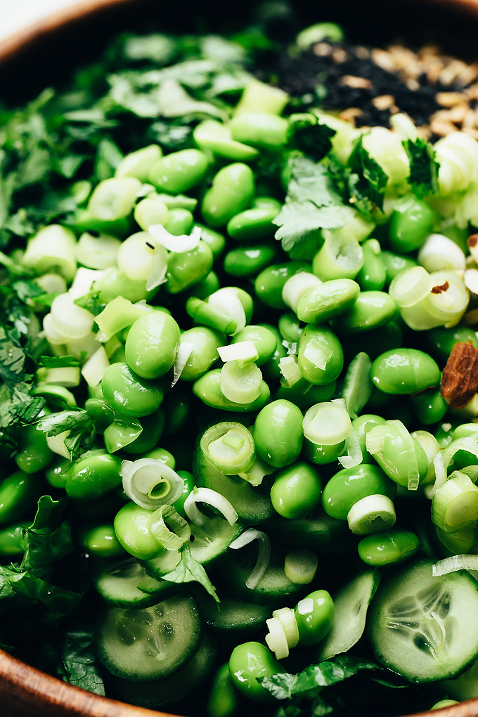 Nutty Green Veggie Crunch Salad