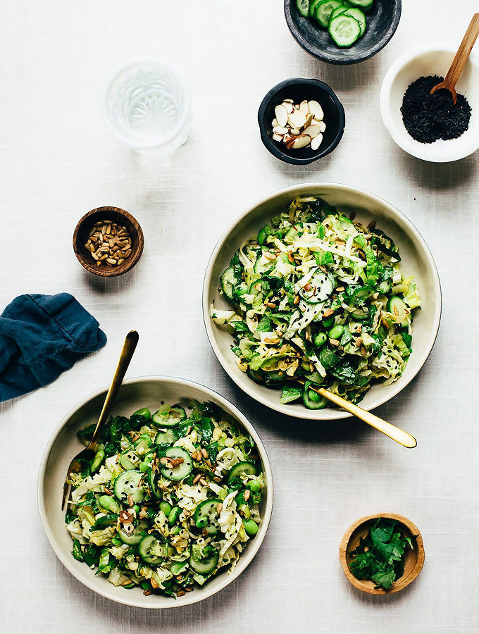 Nutty Green Veggie Crunch Salad