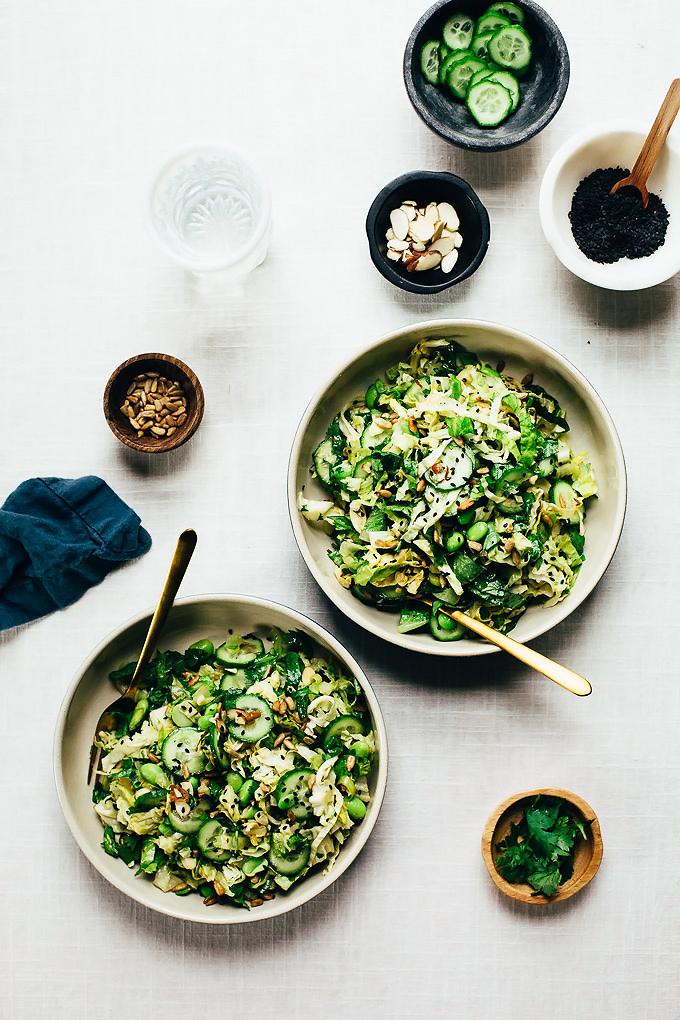 Nutty Green Veggie Crunch Salad