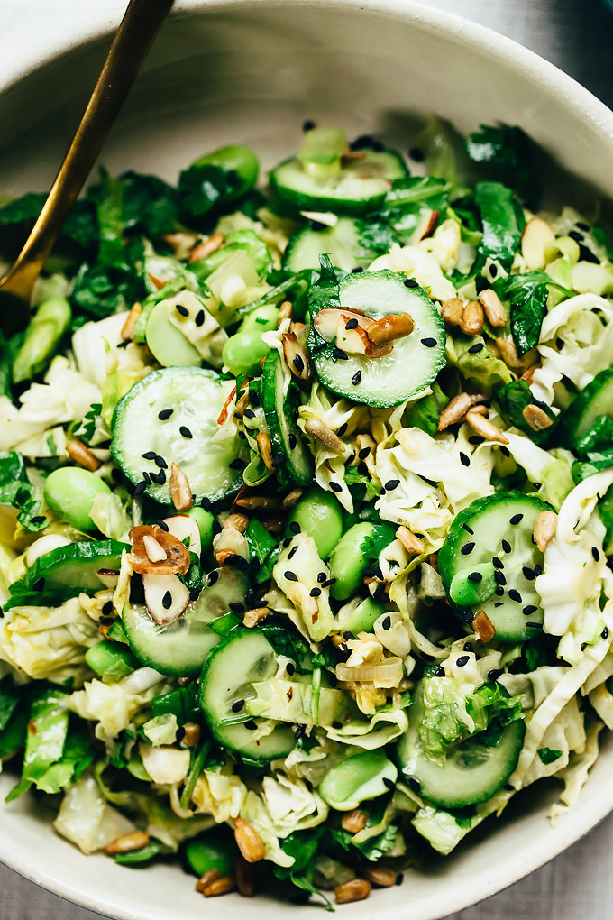 Nutty Green Veggie Crunch Salad