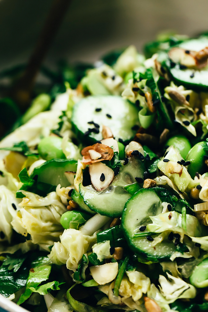 Nutty Green Veggie Crunch Salad