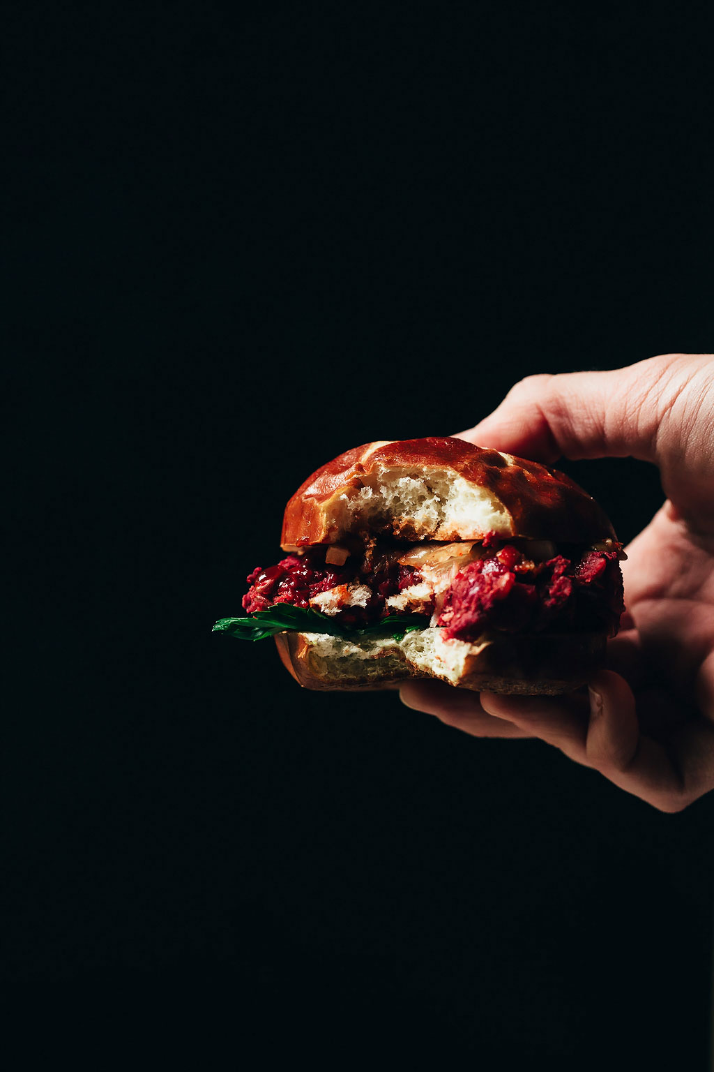 Vegan BBQ Beet Kimchi Sliders