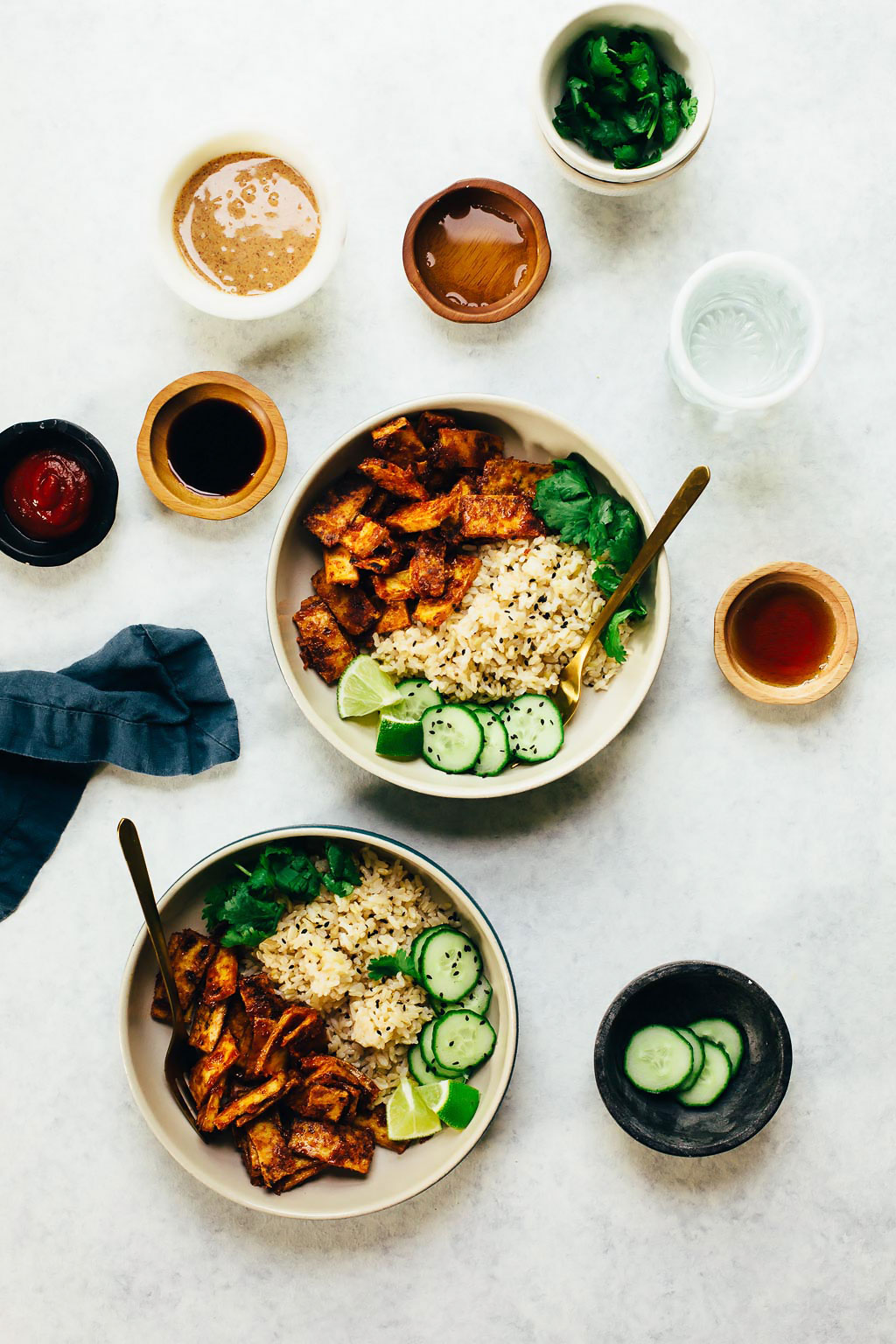 Sticky Spicy Almond Butter Tofu