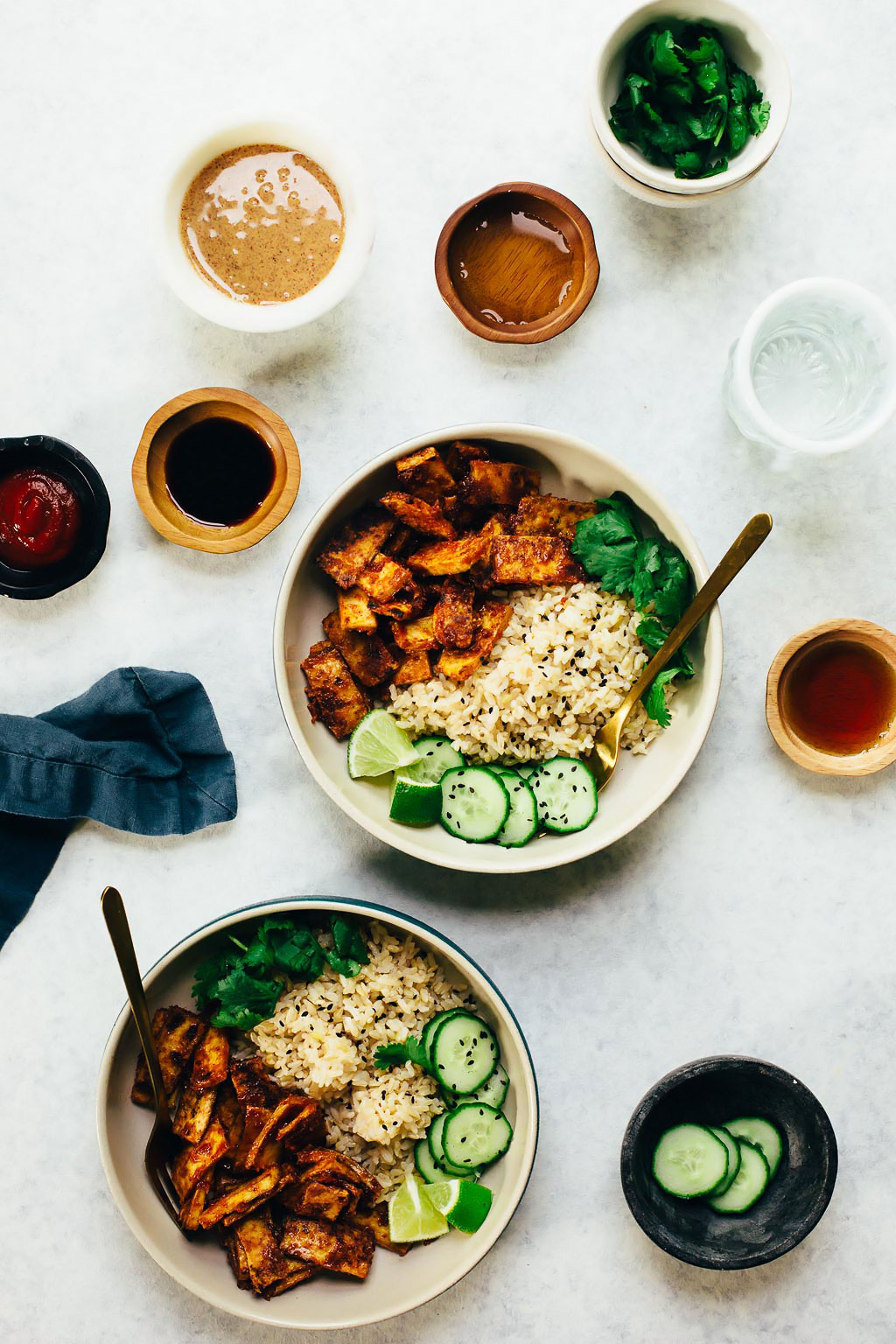 Sticky Spicy Almond Butter Tofu