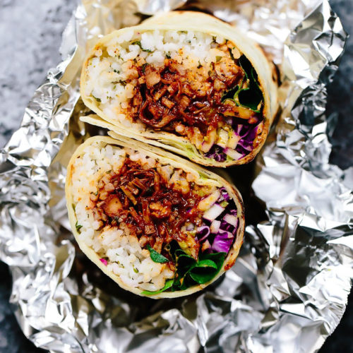 Vegan BBQ Jackfruit Burrito Blissful Basil