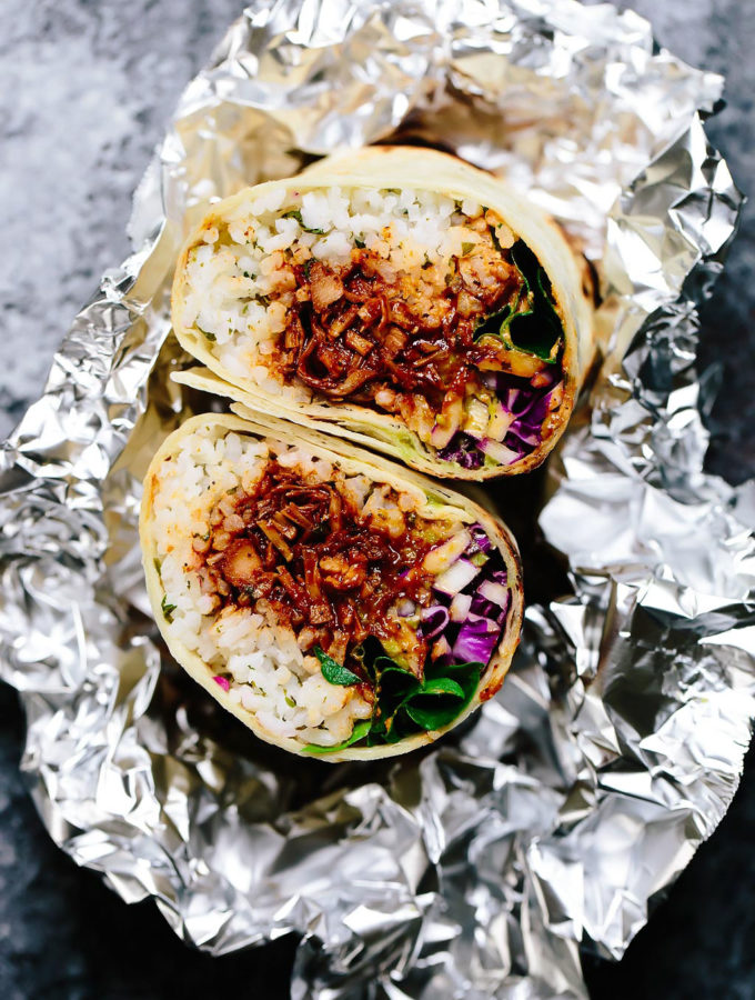 Vegan BBQ Jackfruit Burrito