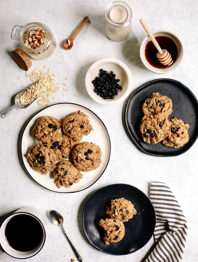 Vegan Blueberry Almond Oat Breakfast Cookies Recipe