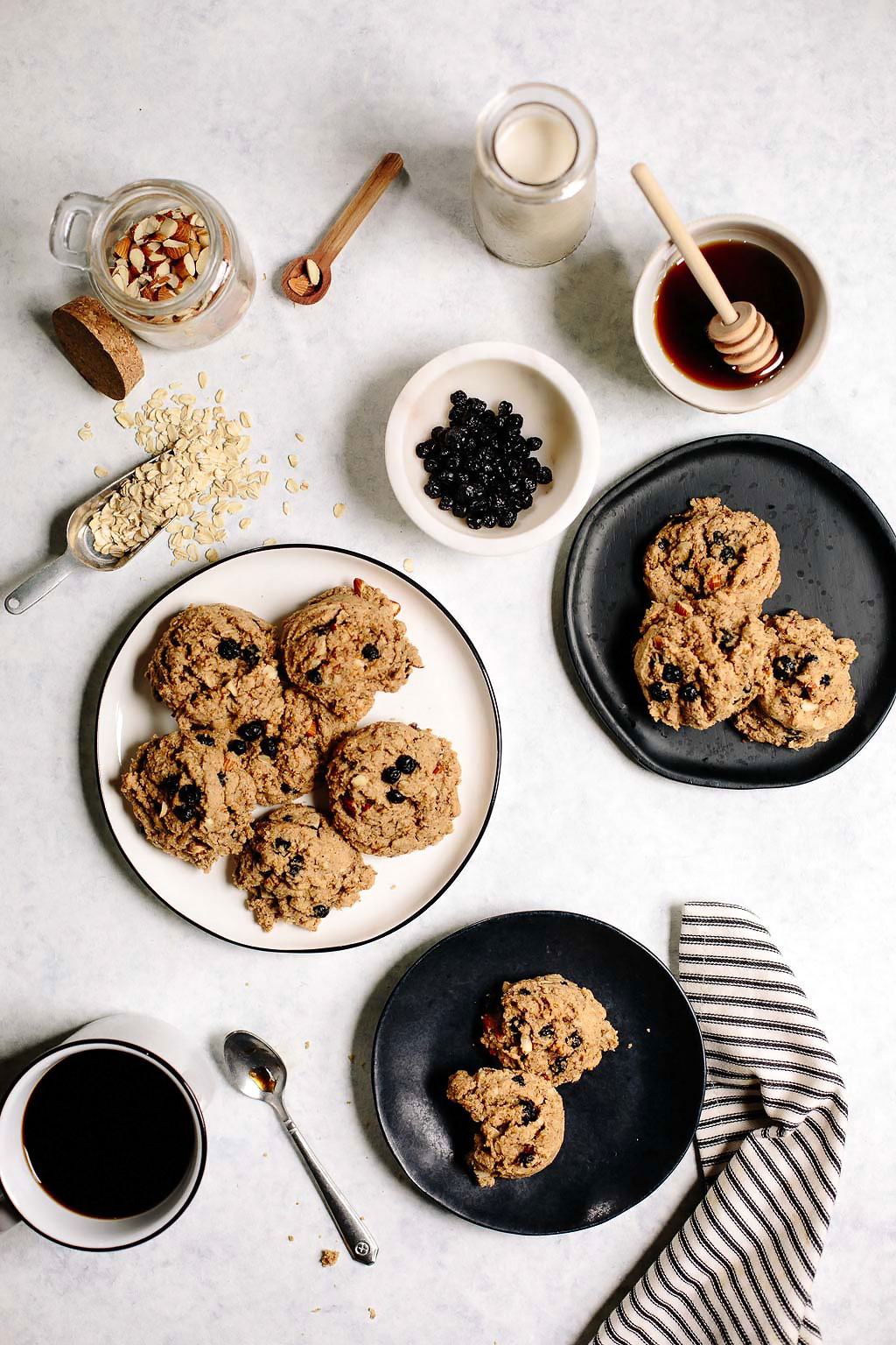 Vegan Blueberry Almond Oat Breakfast Cookies