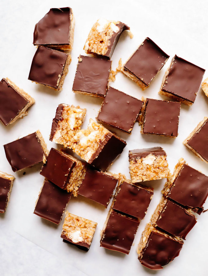 Vegan Peanut Butter Cup Rice Krispie Treats