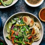 Quinoa Rainbow Veggie Dumpling Bowls