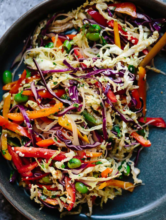 Rainbow Veggie Rice Noodle Bowls