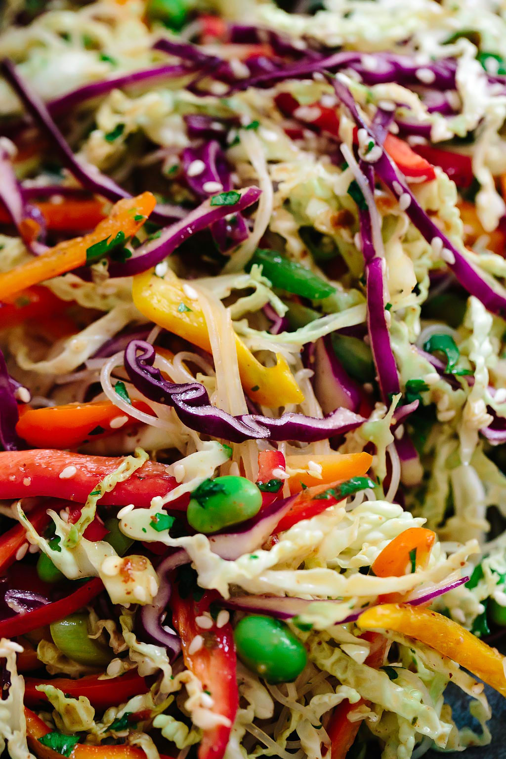 Rainbow Veggie Rice Noodle Bowls