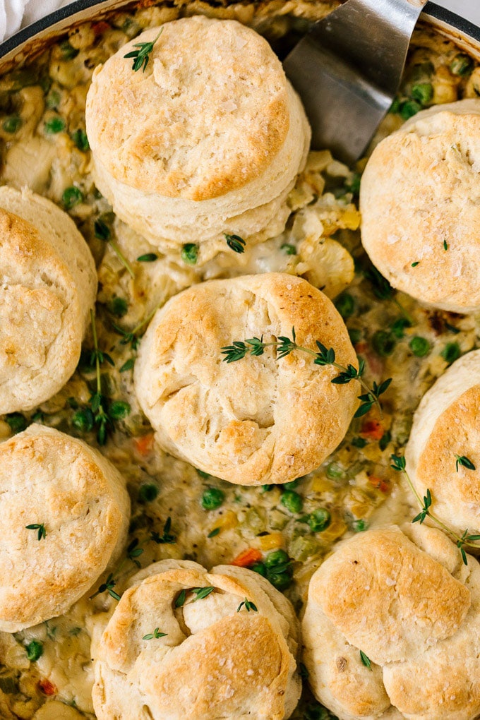 Vegan Cauliflower Pot Pie with Biscuits