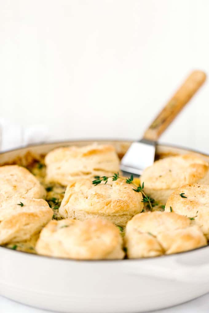 Vegan Cauliflower Pot Pie with Biscuits