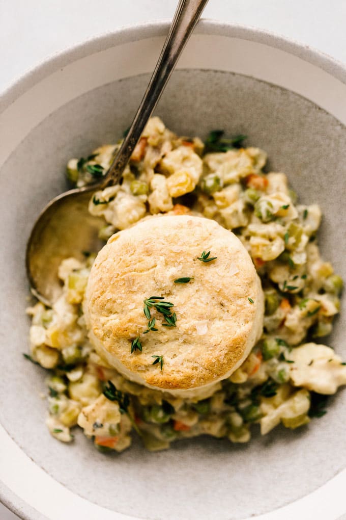 Vegan Cauliflower Pot Pie with Biscuits