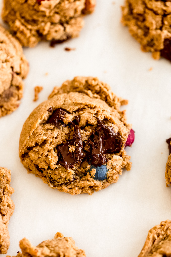 Vegan Gluten-Free Chocolate Chunk Monster Cookies