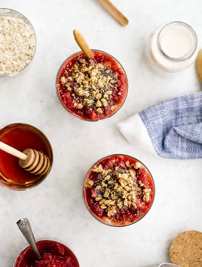 Strawberry Almond Butter Overnight Oats