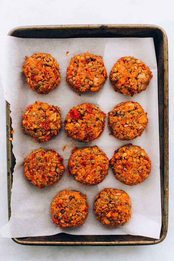 Vegan Lentil Pizza Burgers