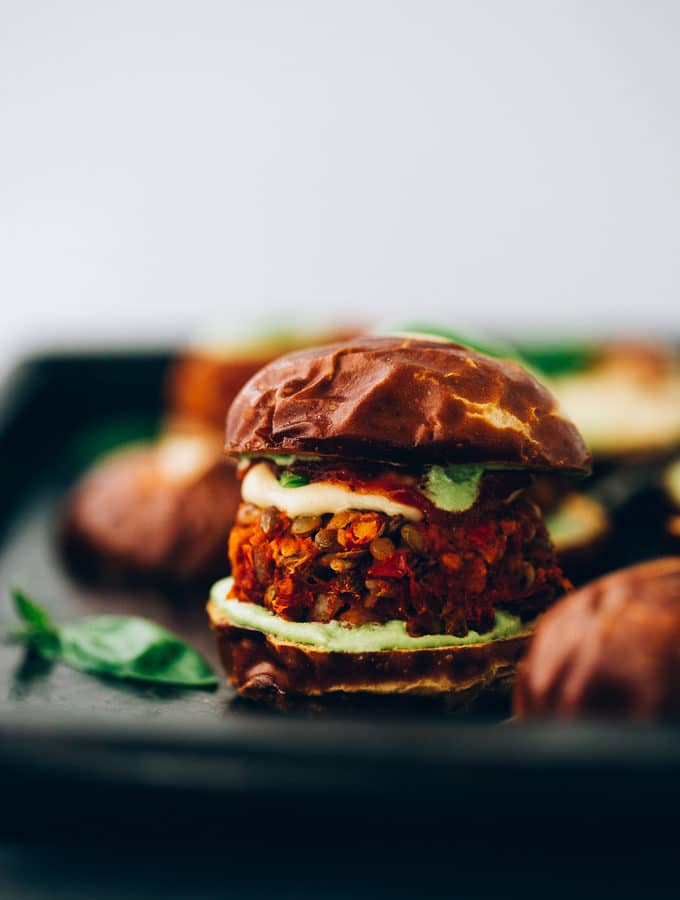 Vegan Lentil Pizza Burgers