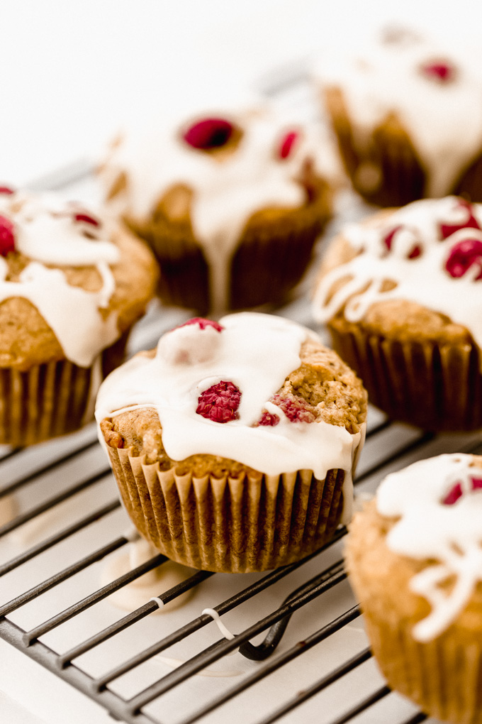 Vegan Raspberry Lemon Muffins Mix Baked Glazed