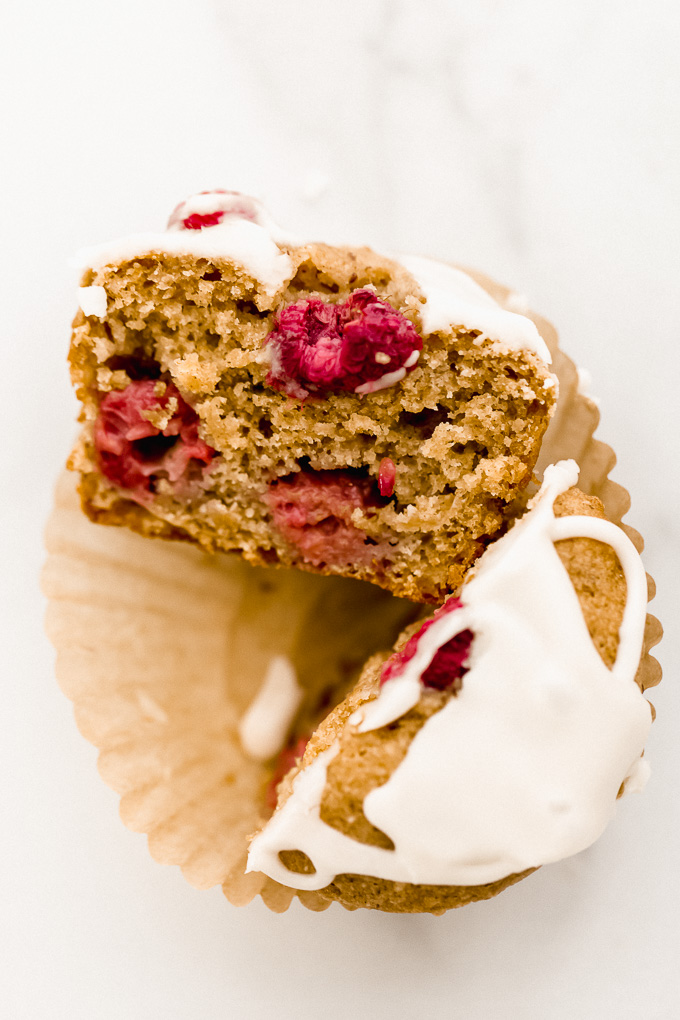 Vegan Raspberry Lemon Muffins Mix Lemon Glaze