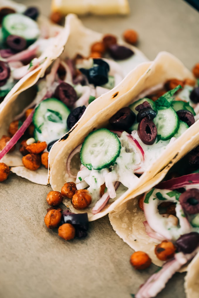 Falafel Spiced Chickpea Wraps