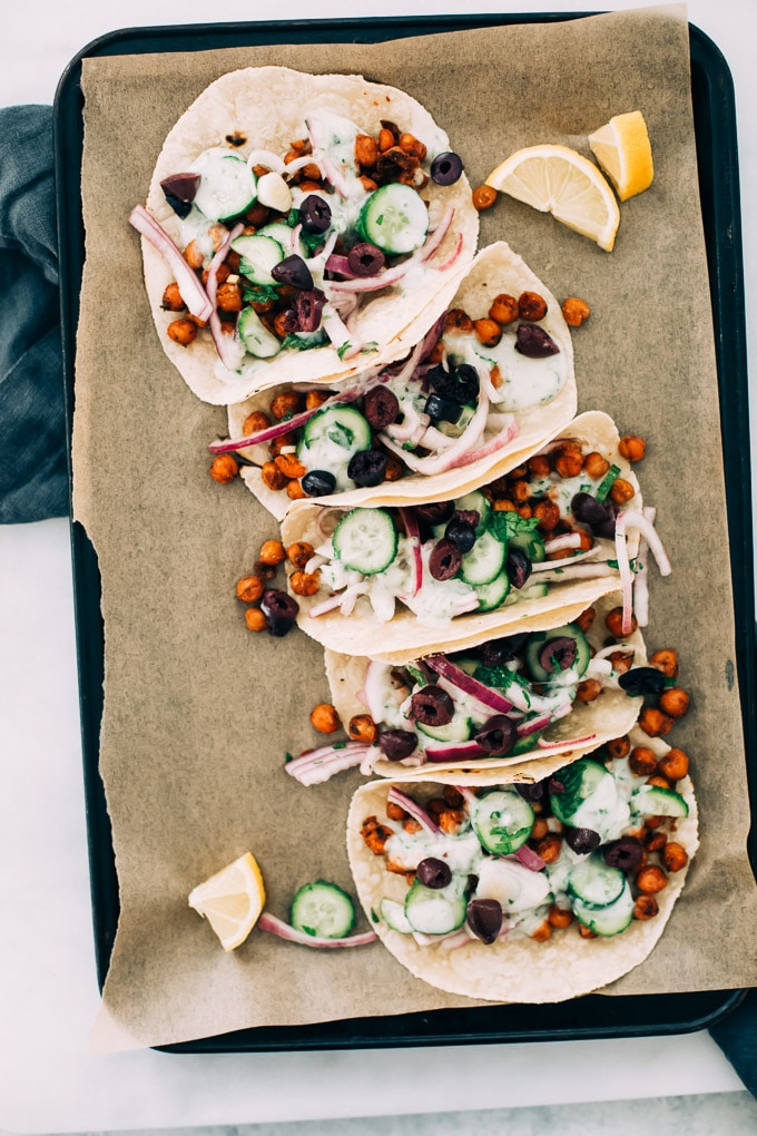 Falafel Spiced Chickpea Wraps