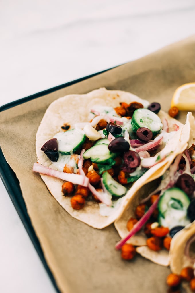 Falafel Spiced Chickpea Wraps