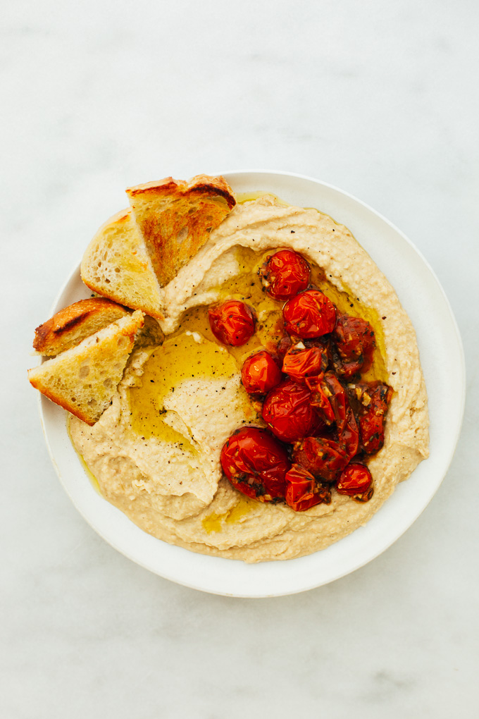 Hummus Garlic Herb Burst Tomatoes