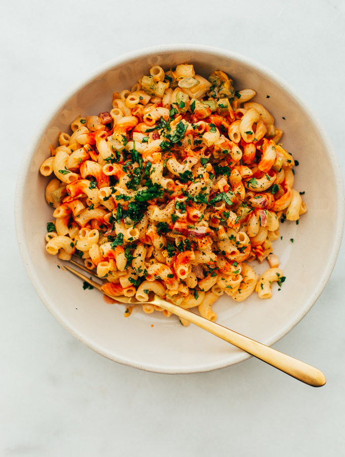 Vegan Buffalo Macaroni Salad