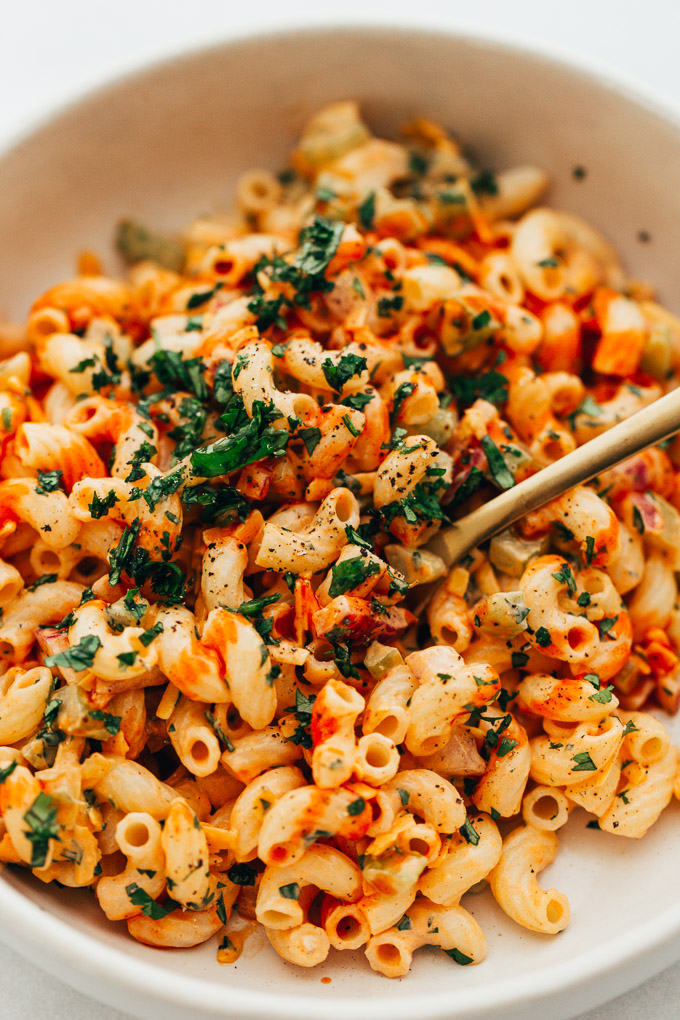 Vegan Buffalo Macaroni Salad