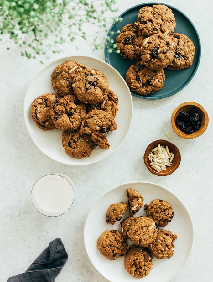 Vegan Oatmeal Cherry Almond Cookies