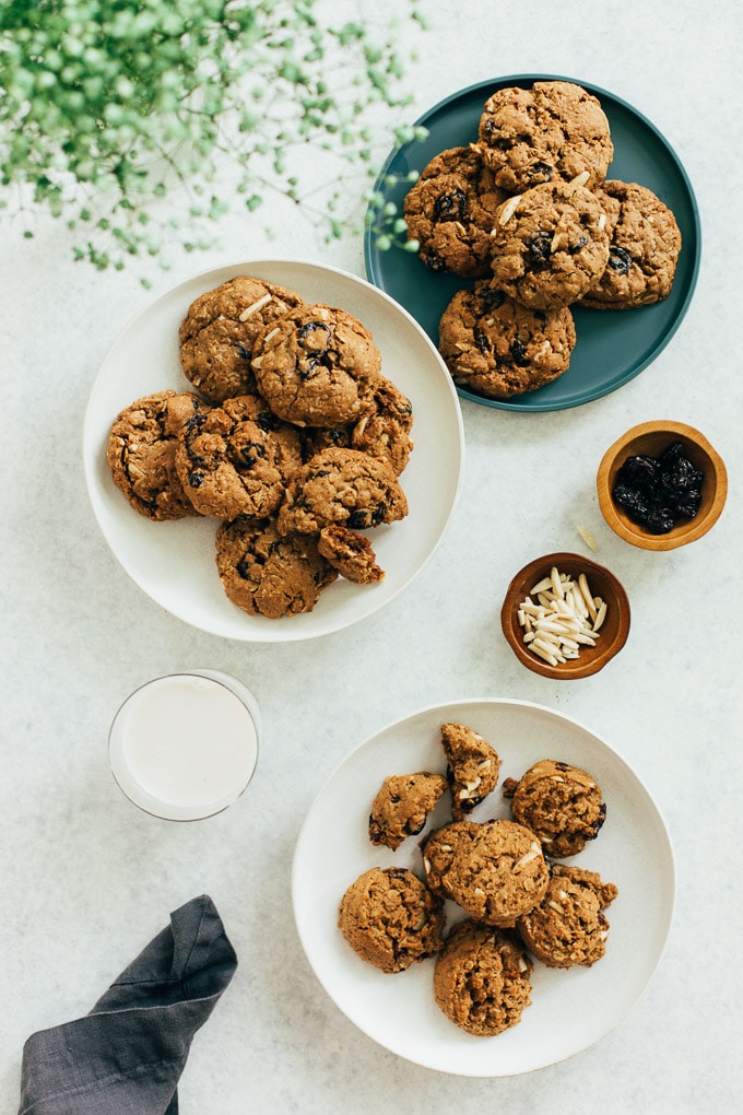 Vegan Oatmeal Cherry Almond Cookies