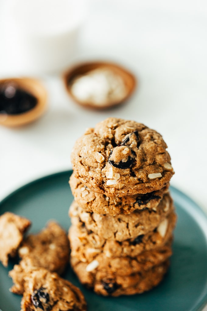 Vegan Oatmeal Cherry Almond Cookies