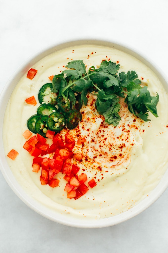 Vegan Spicy Cauliflower Cashew Cheese Dip