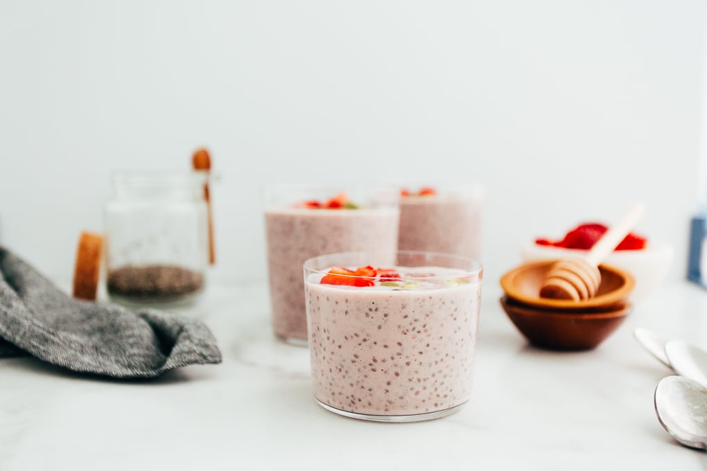 Vegan Strawberry Milk Chia Pudding