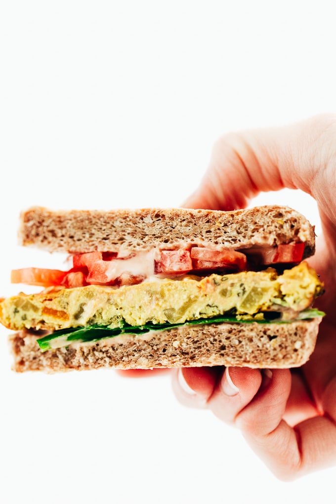 Vegan Veggie Egg Breakfast Sandwich