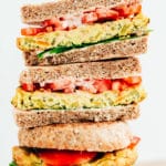 Vegan Tofu Veggie "Egg" Patty Breakfast Sandwich