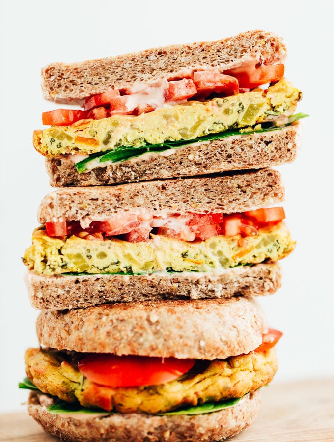 Vegan Veggie Egg Breakfast Sandwich